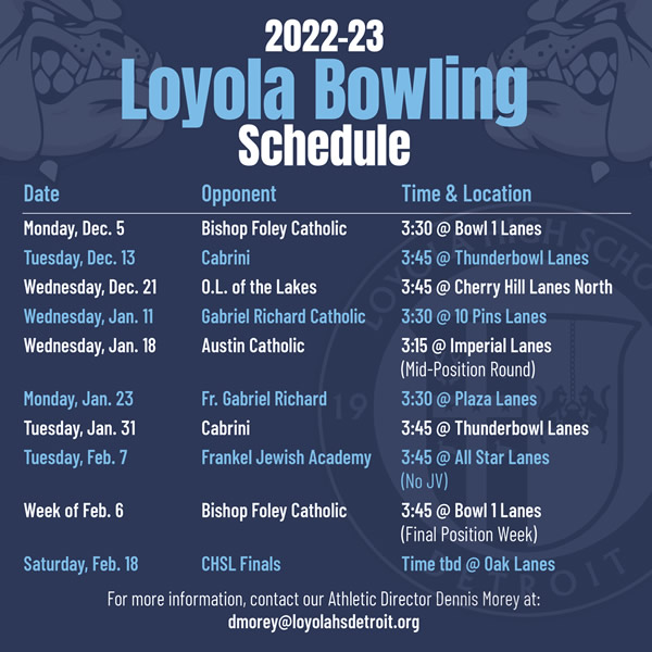 Bowling Schedule