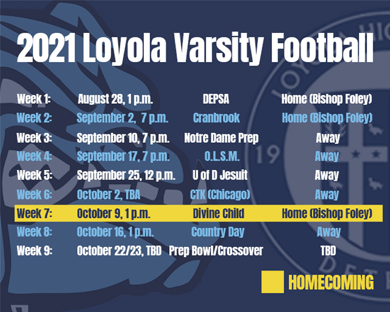 2021 Varsity Football Schedule